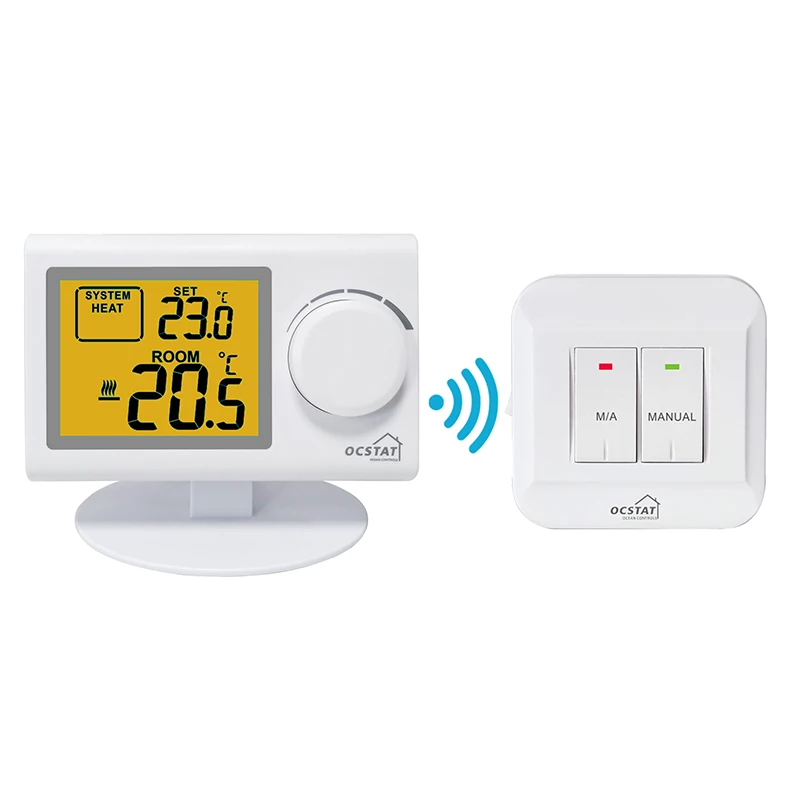230V LCD Non Programmable Wireless RF Simple Thermostat for Gas Boilers