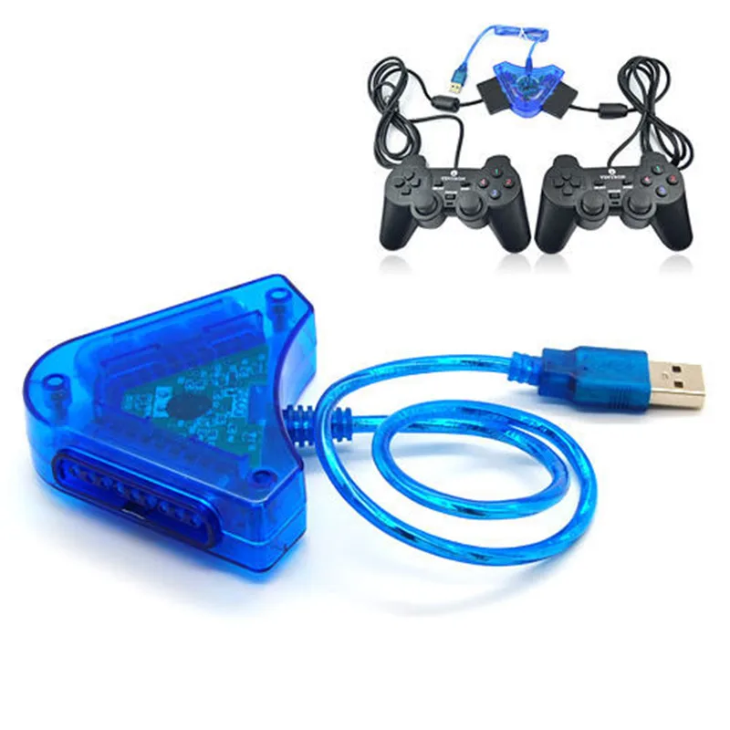 video Game Console controller Dual Ports USB Controller Gamepad joystick Cable Adapter Converter for PSX PS1 PS2 to PC Games