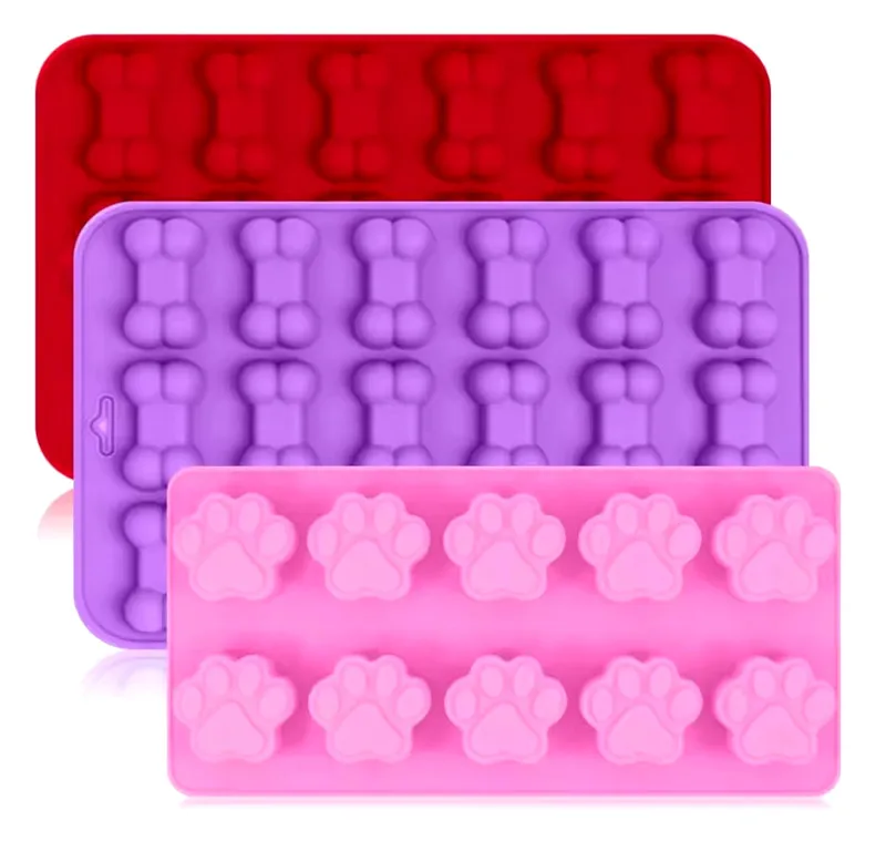 Puppy Dog Paw and Bone Silicone Molds Non-Stick Food Grade Silicone Molds for Chocolate Candy Jelly Ice Cube Dog Treats