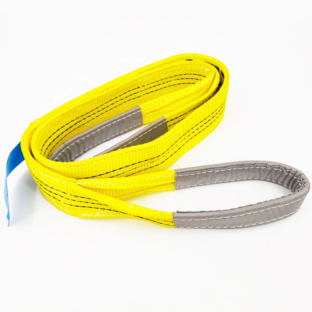 eye eye type soft round polyester flat synthetic webbing sling