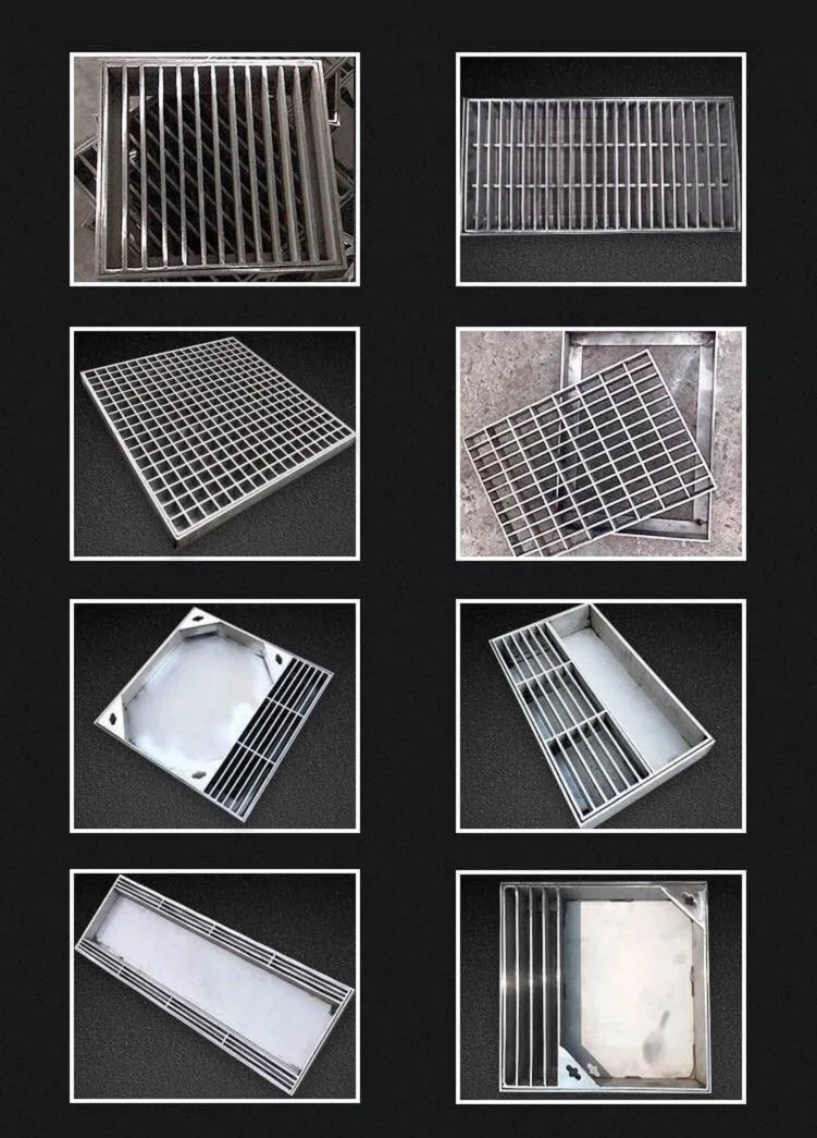 Custom Length Garage Floor Drain Trench Drain Channel Cover Outdoor Stainless Steel Grating Drainage Channel