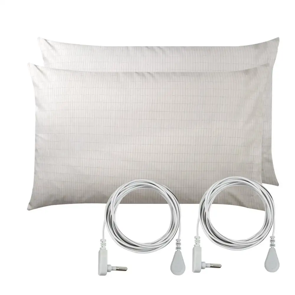 2 pcs Durability Grounding Earthing Pillow Case For Shortening Recovery Time From Injury Or Athletic Activity Head Massager