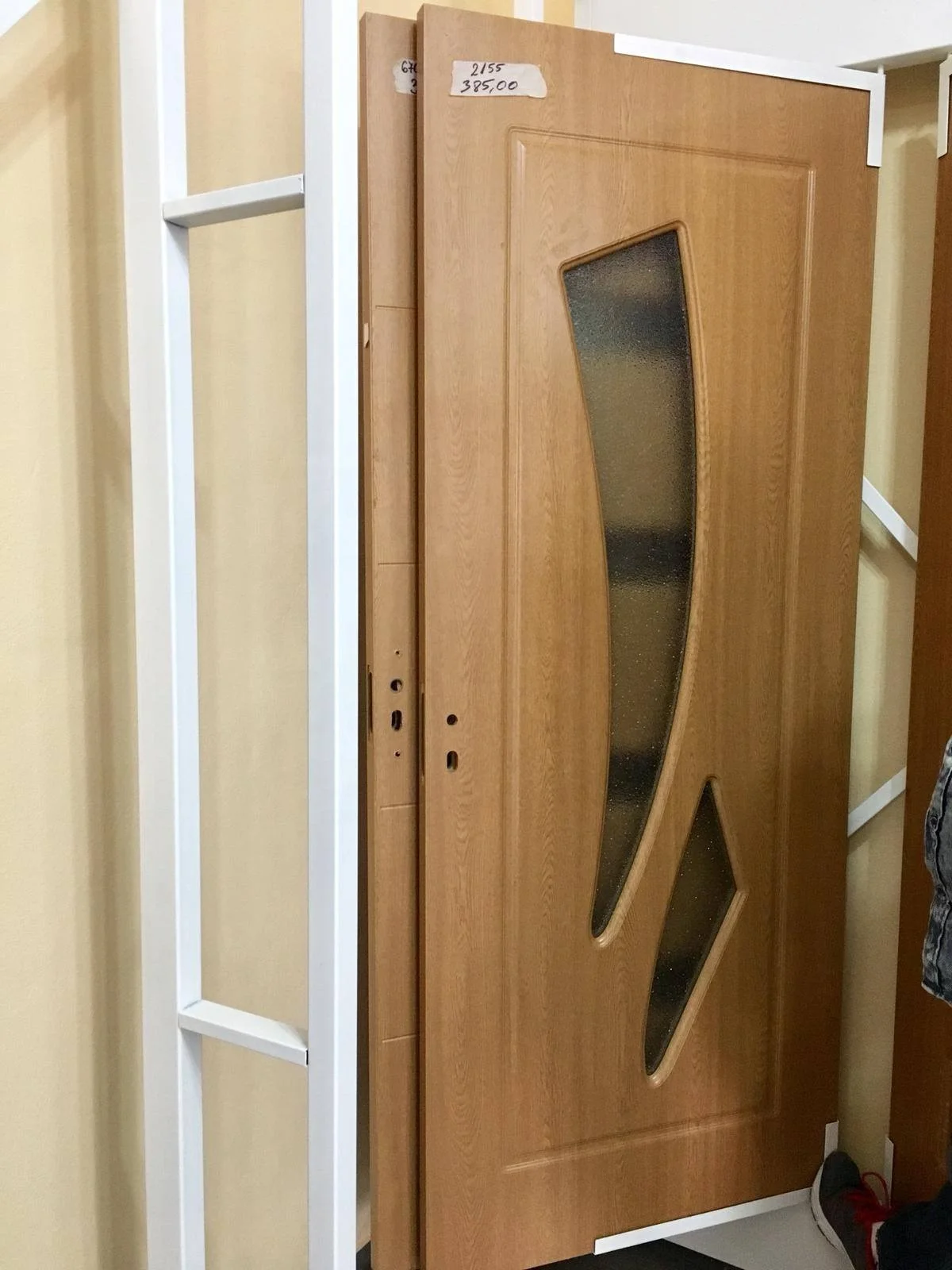 Minimalist plate solid wood door flat light bright glass solid wood door can be installed smart lock