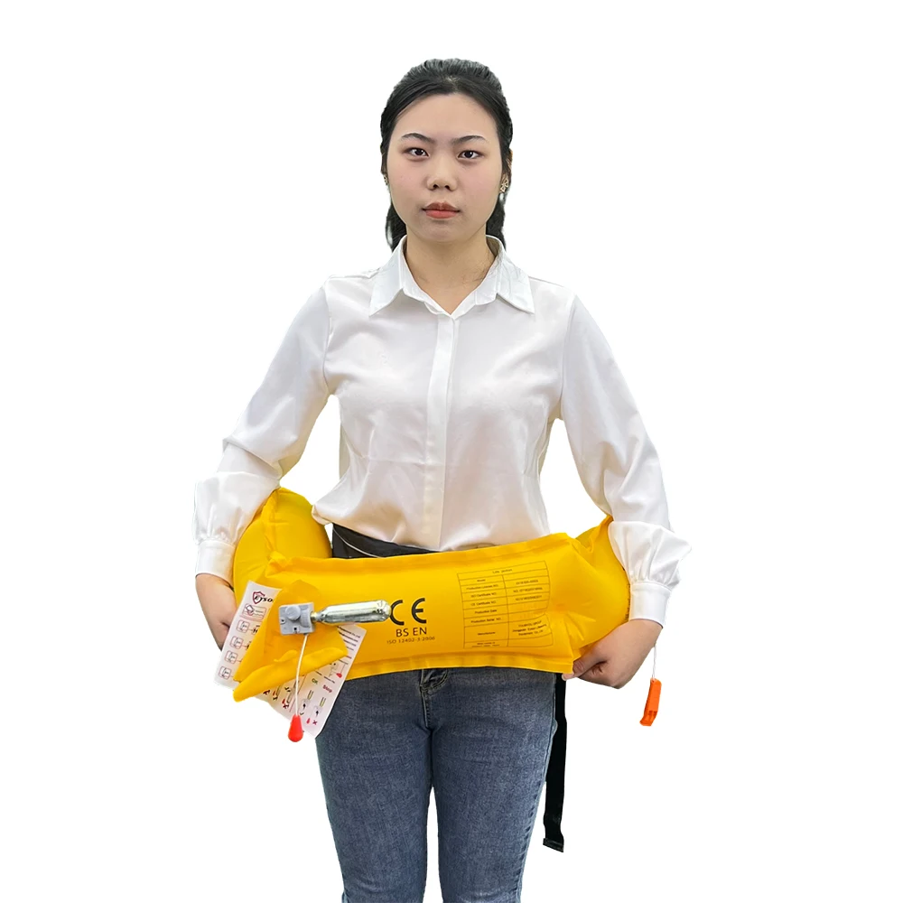 Eyson Hot Sale Custom Colors 24G Co2 110N Cylinder Solas Rescue Adults Buttoned Inflatable Pfd Life Vest Jacket For Surfing Sale