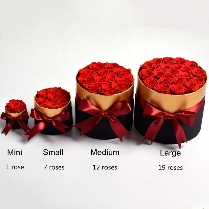 Wholesale preserved roses with gift box hot sale hug bucket for birthday gift or valentines day gifts
