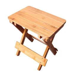 folding portable household solid Bamboo taburet outdoor fishing chair small bench square stool