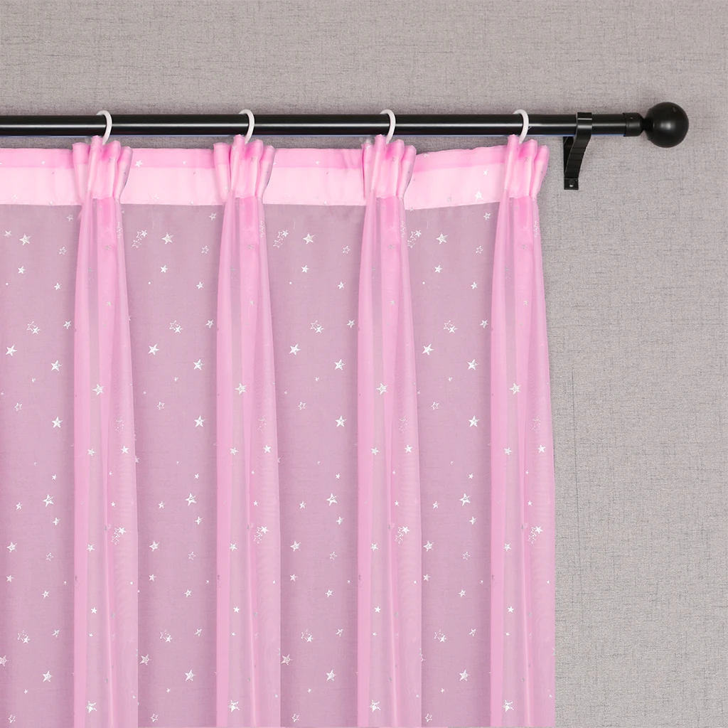 Home Decoration Small Fresh Pastoral Hot Silver Star Gauze Curtain Living Room Bedroom Window Gauze Muslin