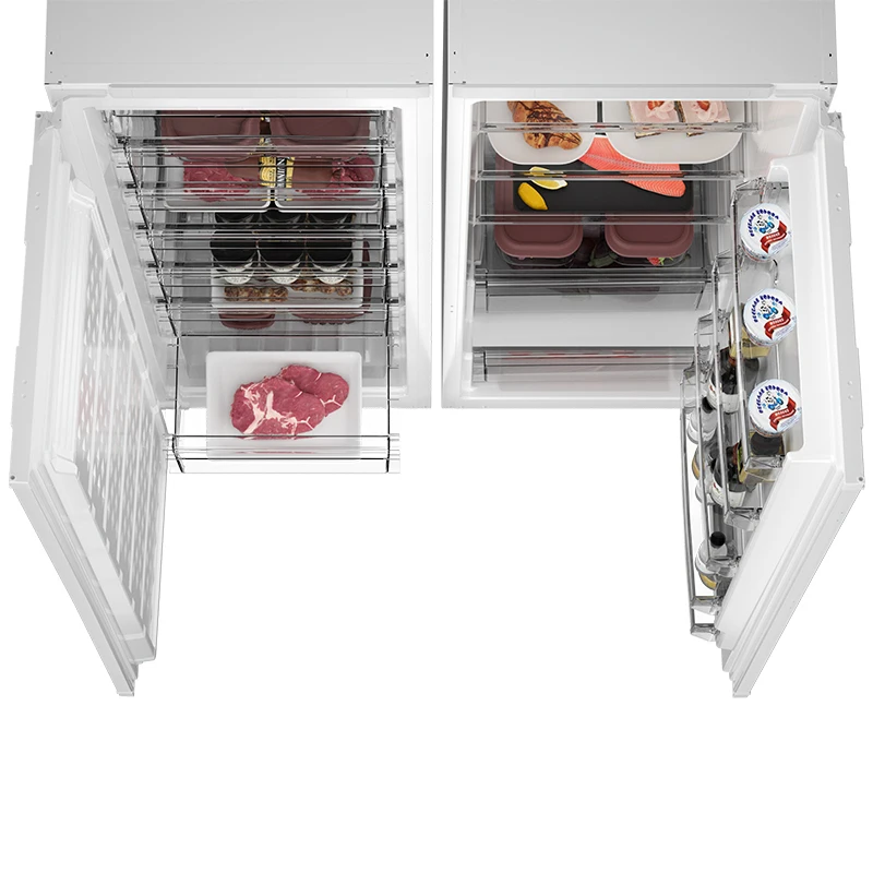 No frost side by side build in refrigerator freezer with ice cube maker