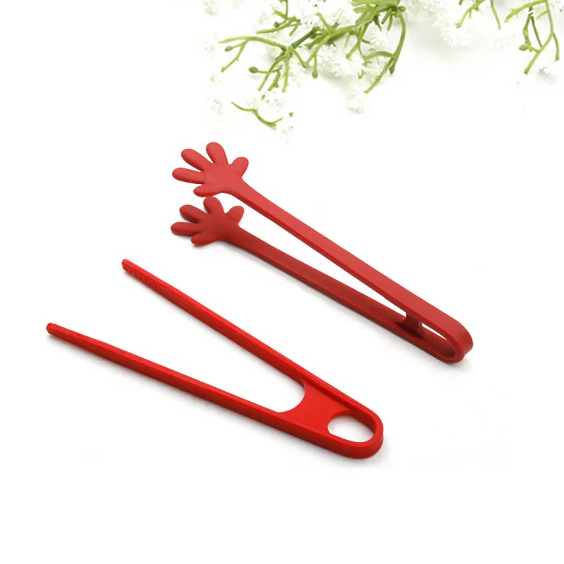 Wholesale Custom New Arrival Small Mini Single Long Bbq Grilling Barbecue Kitchen Silicone Food Clip Tongs For Cooking Product