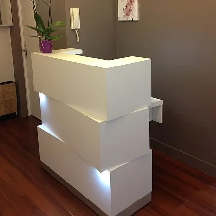 wood modern beauty Spa Front Desk salon counter reception desk