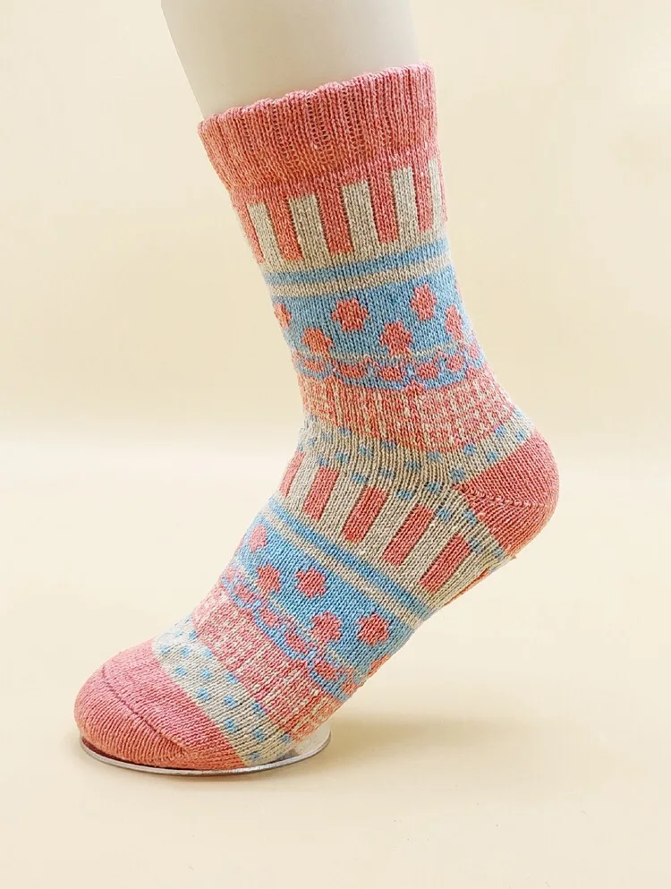 5 шт в упаковке женские разноцветные винтажные зимние мягкие теплые толстые шерстяные вязаные толстые короткие носки