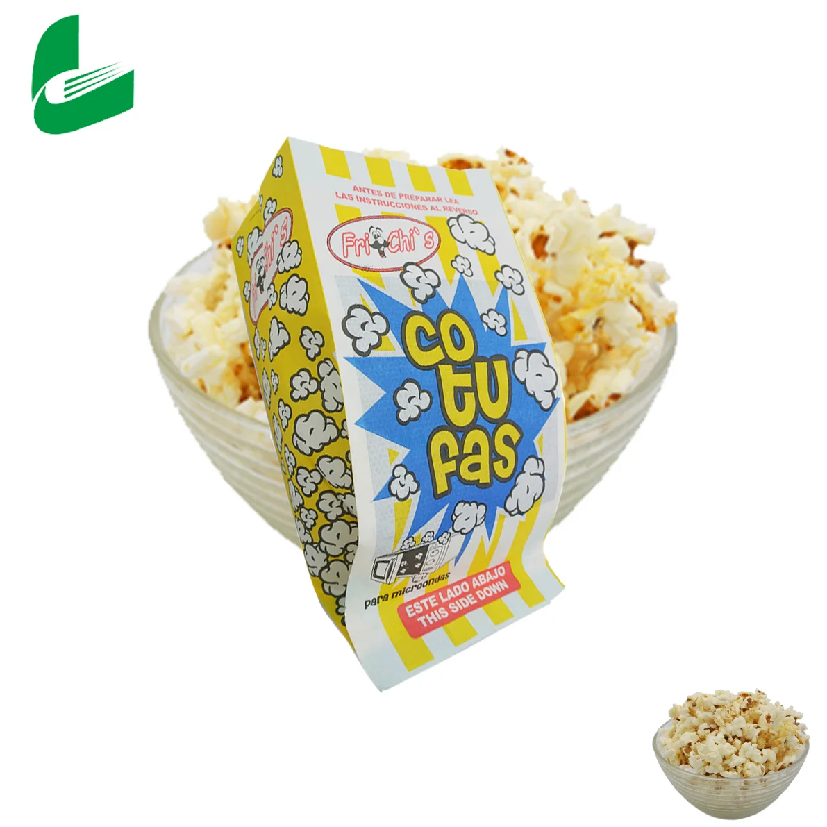 Grease Proof Craft Brown Color Paper Popcorn Bags Pack Food Grade Bags With Foil Barrier