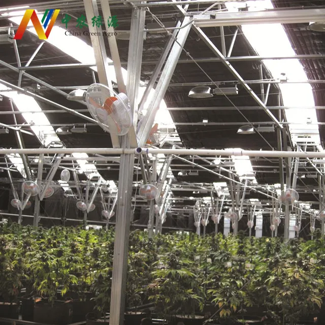Blackout Light Deprivation plastic film greenhouse with heating equipments