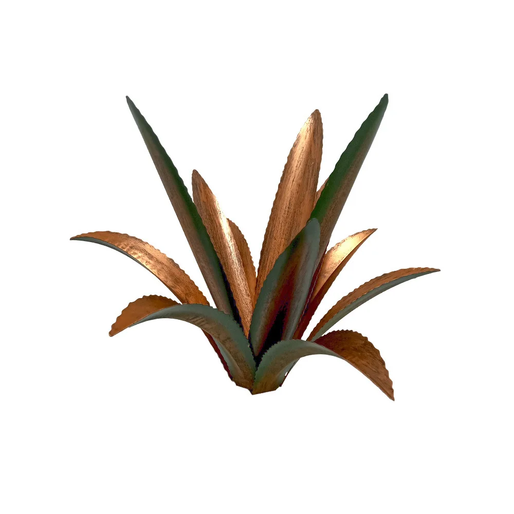 Factory Direct Sale Metal Iron Art Decorative Plug-in Iron Wrought Agave Plant Ornament Garden Creative Outdoor Decor