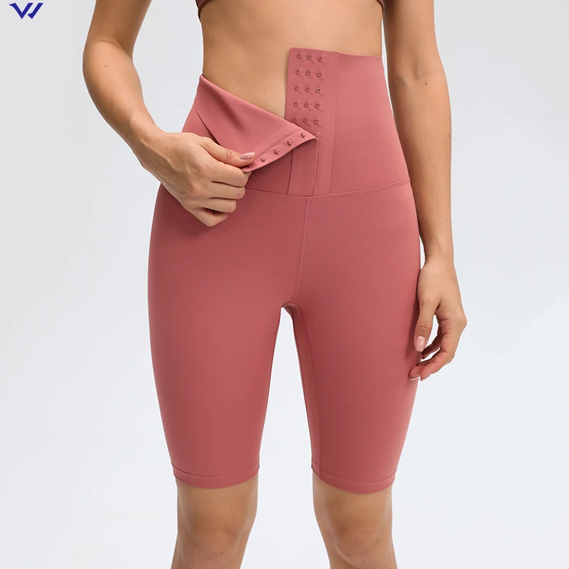 Waist Shaping Workout Shorts Stretch Nylon Fitness Yoga Shorts Hip Push Up Running Shorts Tummy Control Sport Women Gym Leggings