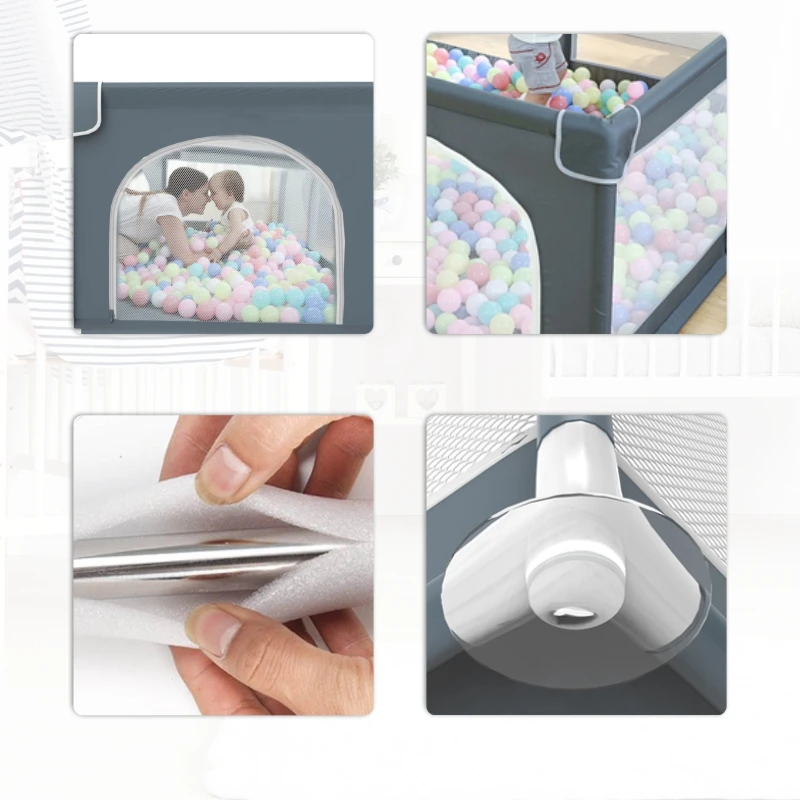 PRODIGY PP007 Baby Playpen with Balls Extra Large Activity Space Indoor Oxford steel safety Open Locker Safe for Toddlers Kids