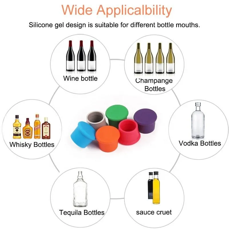 Custom Food Grade Beer Caps Leak-proof Wine Bottle Lids Wine Accessories Gift Reusable Bottle Cover Silicone Wine Stopper