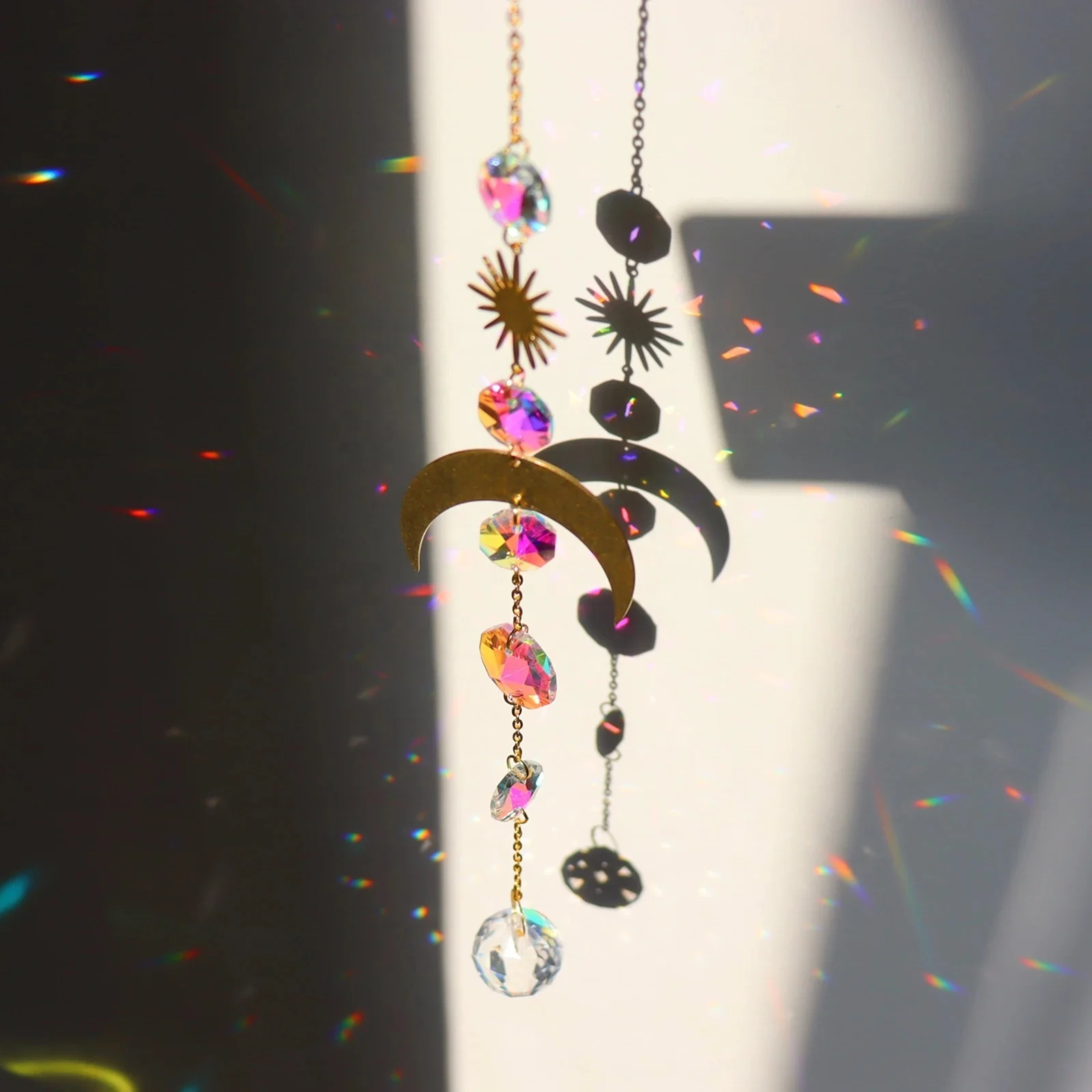 Dropshipping Sparkling Outdoor Indoor Prism Transparent Maker Wind Hanging Ornaments Crystal Shine