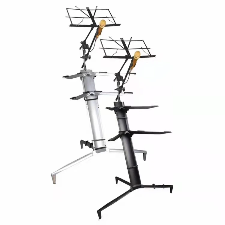 HideLok Aluminum Joint Double Keyboard Stand,Electronic Organ Stand