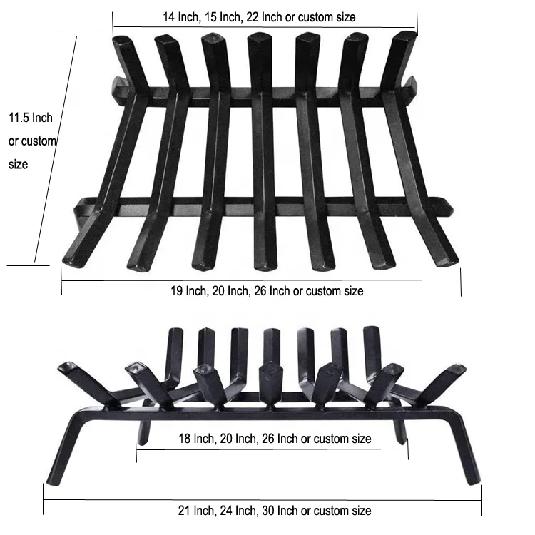 JH-Mech Fireplace Log Grate Iron Powder Coating Fire Grate Fireplace Accessories