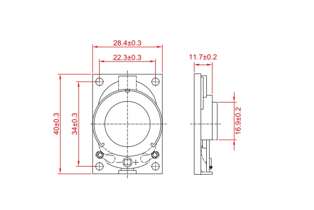ROHS compliant mini speaker mylar cone horn audio speaker 28x40mm 4ohm 2w speaker