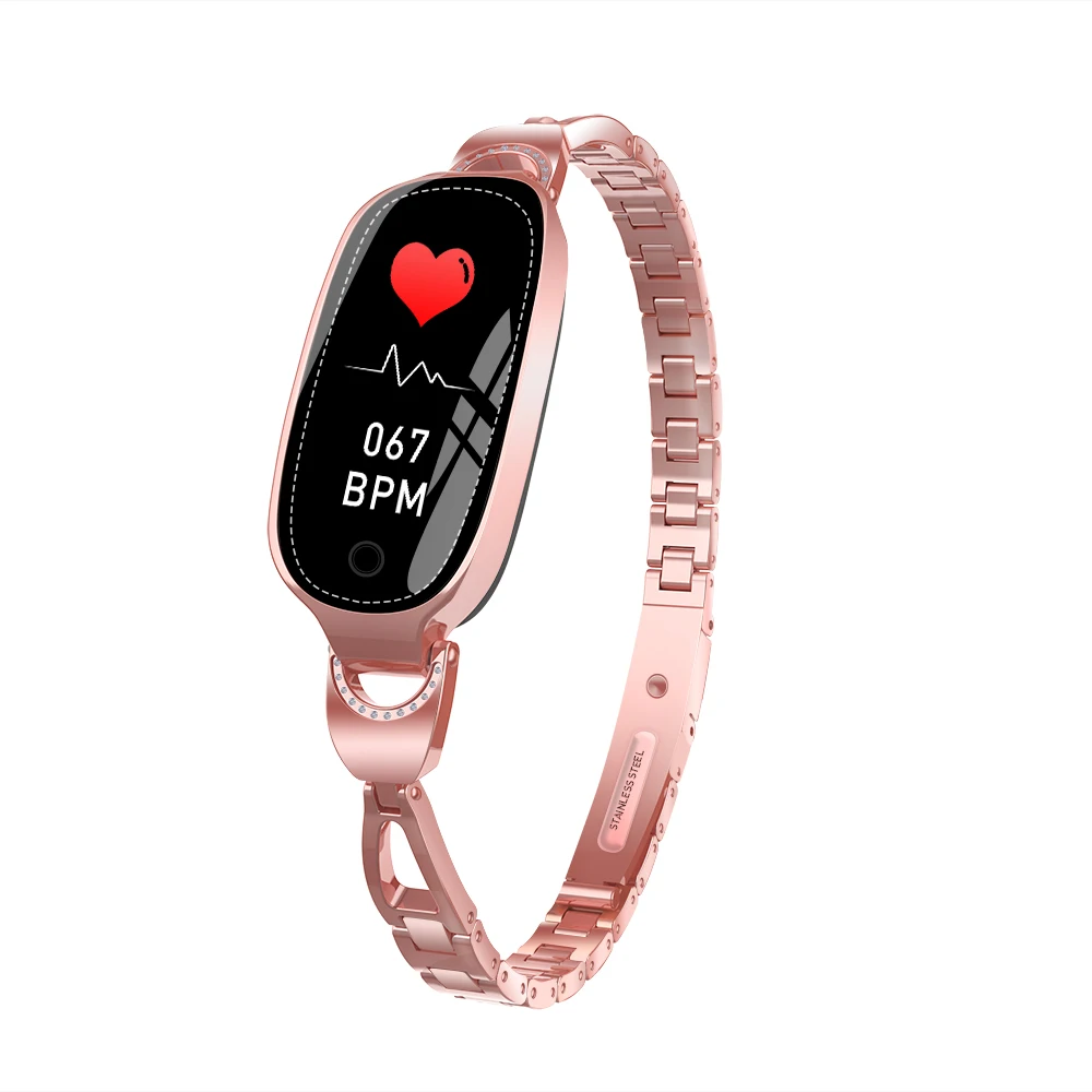
Women Fashion Zinc Alloy Smart Bracelet Sport Watch Waterproof Wristband Fitness with Blood Pressure & Oxygen Sleep Heart Rate 