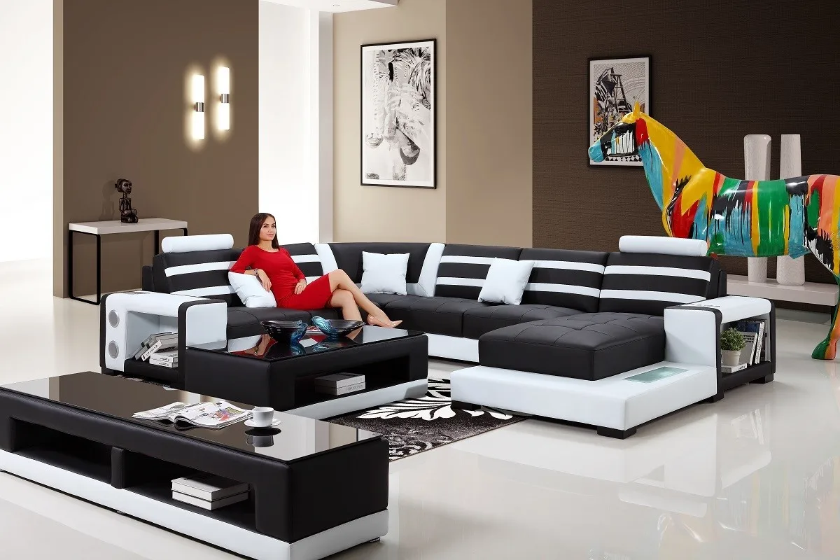 Cheap Living Room Furniture Sofa Sectionals L Shape Solid Wood Frame Sofa Popular Best-Selling Designer Sofas