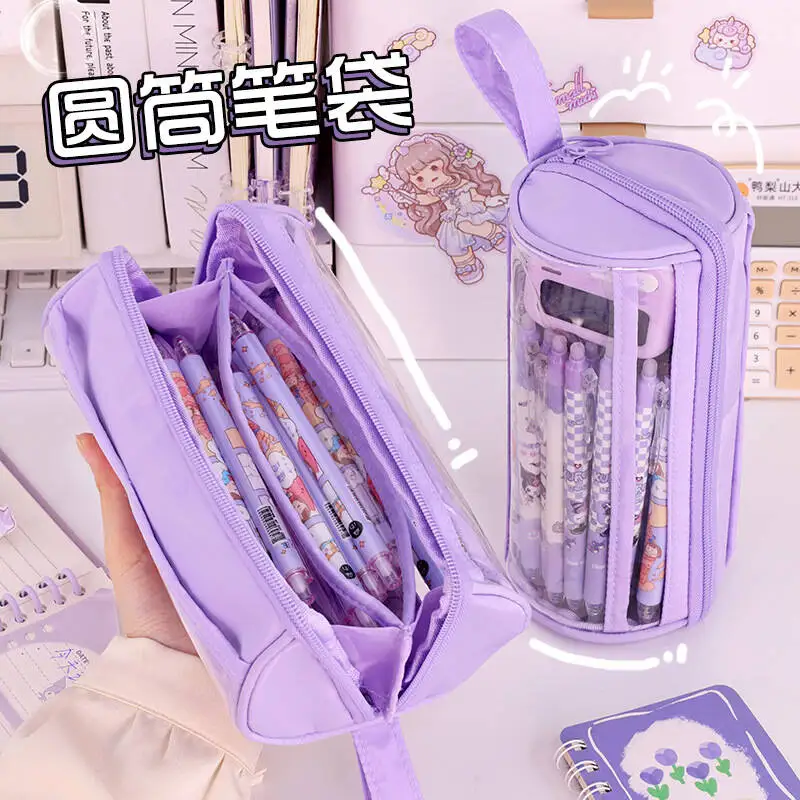 Pencil Case Kawaii School Pencil Cases Stationery  Transparent Multifunctional Pencil case  School Supplies