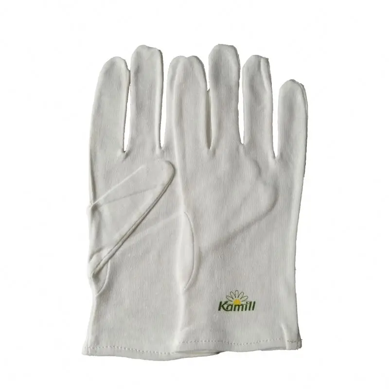 Custom Logo Printed Luxury Black Silk Inner Cotton Jewelry Gloves