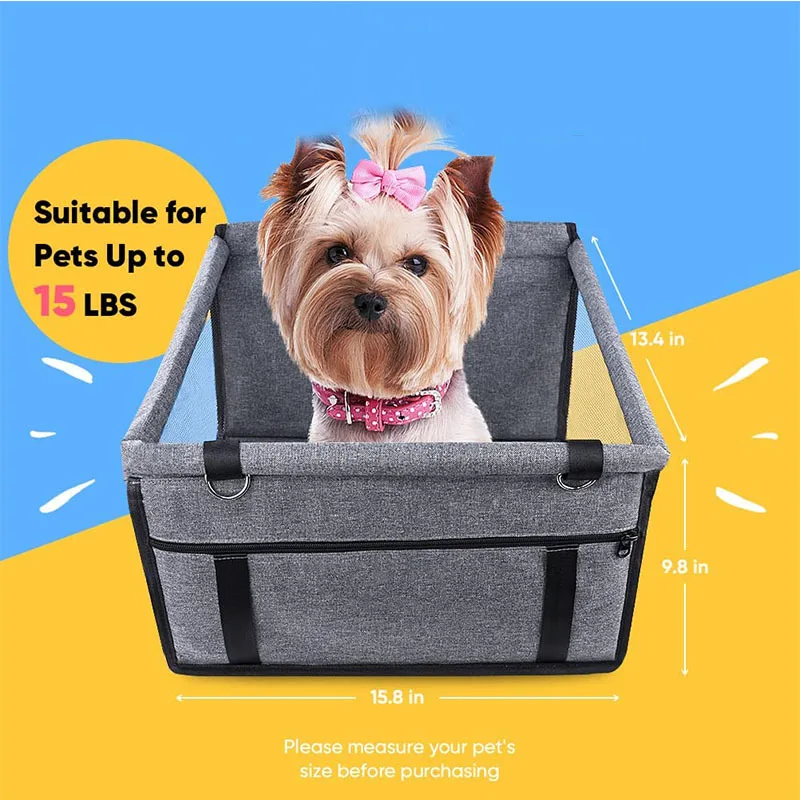 Customized Pet Carrier Dog Booster Oxford Mesh Breathable Foldable Pet Car Safety Seat for Dogs and Cats Pet Car Seat Cushion