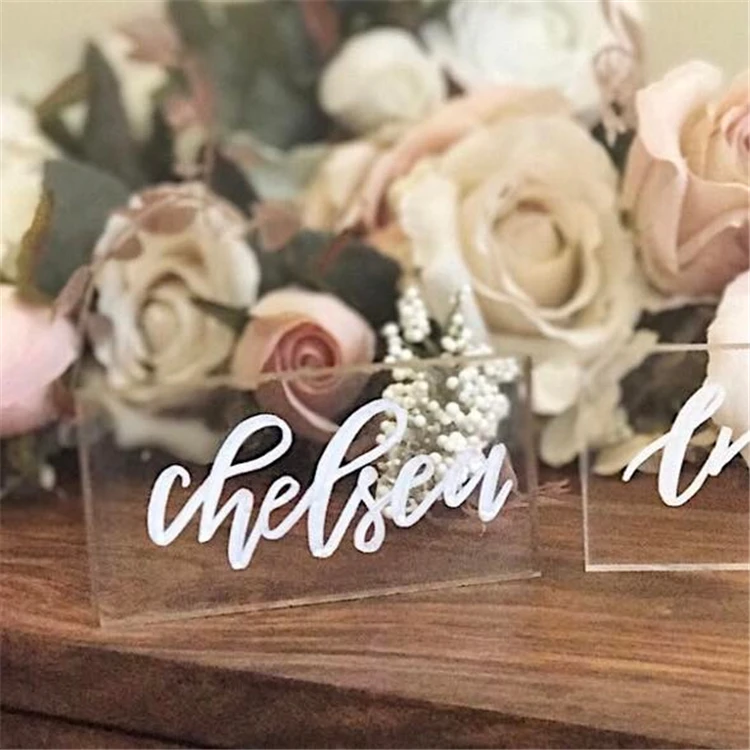 A&C Clear Acrylic Geometric Wedding Table Numbers for Wedding Table Decoration