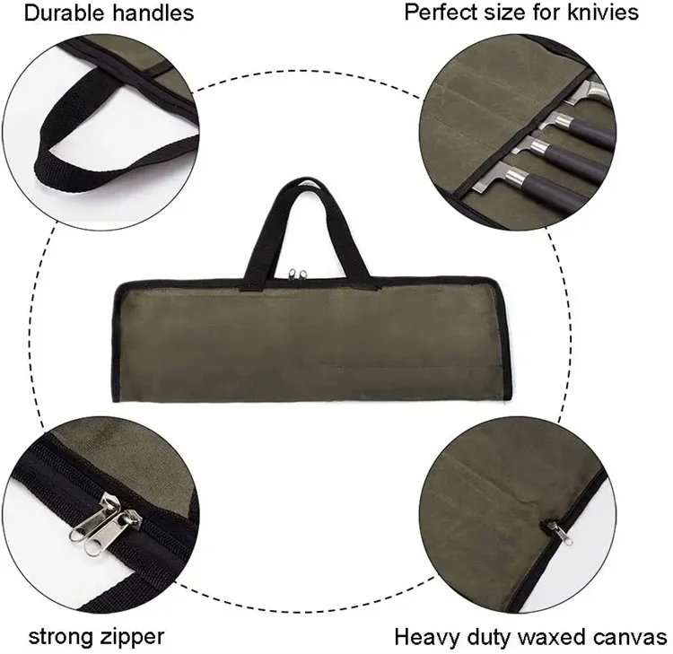 Portable Kitchen Storage Bag Carrying Knife Holder Multifunction Chef Knife Roll Tool Bags
