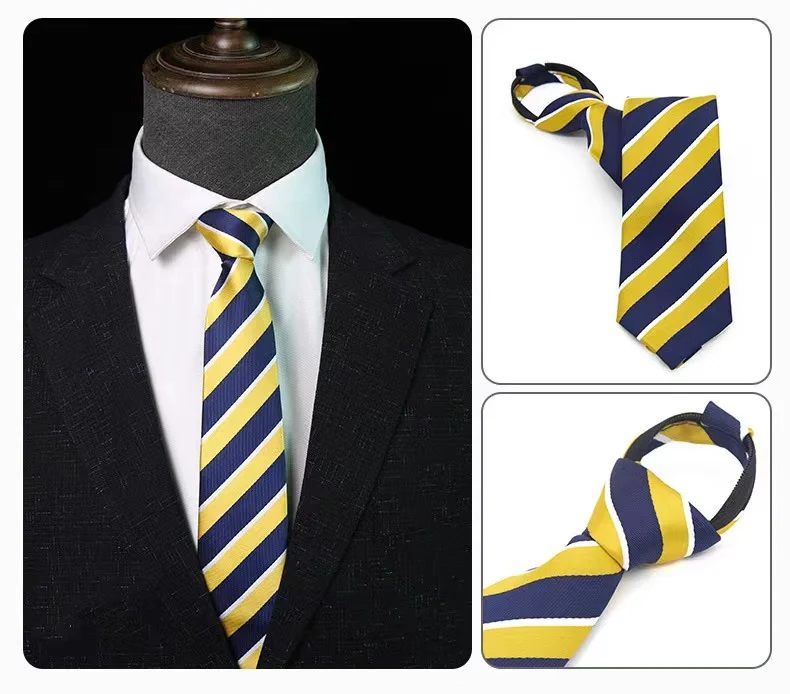 Custom Popular fancy design wholesale microfiber classic vertical stripe necktie 100% polyester school uniform black ties