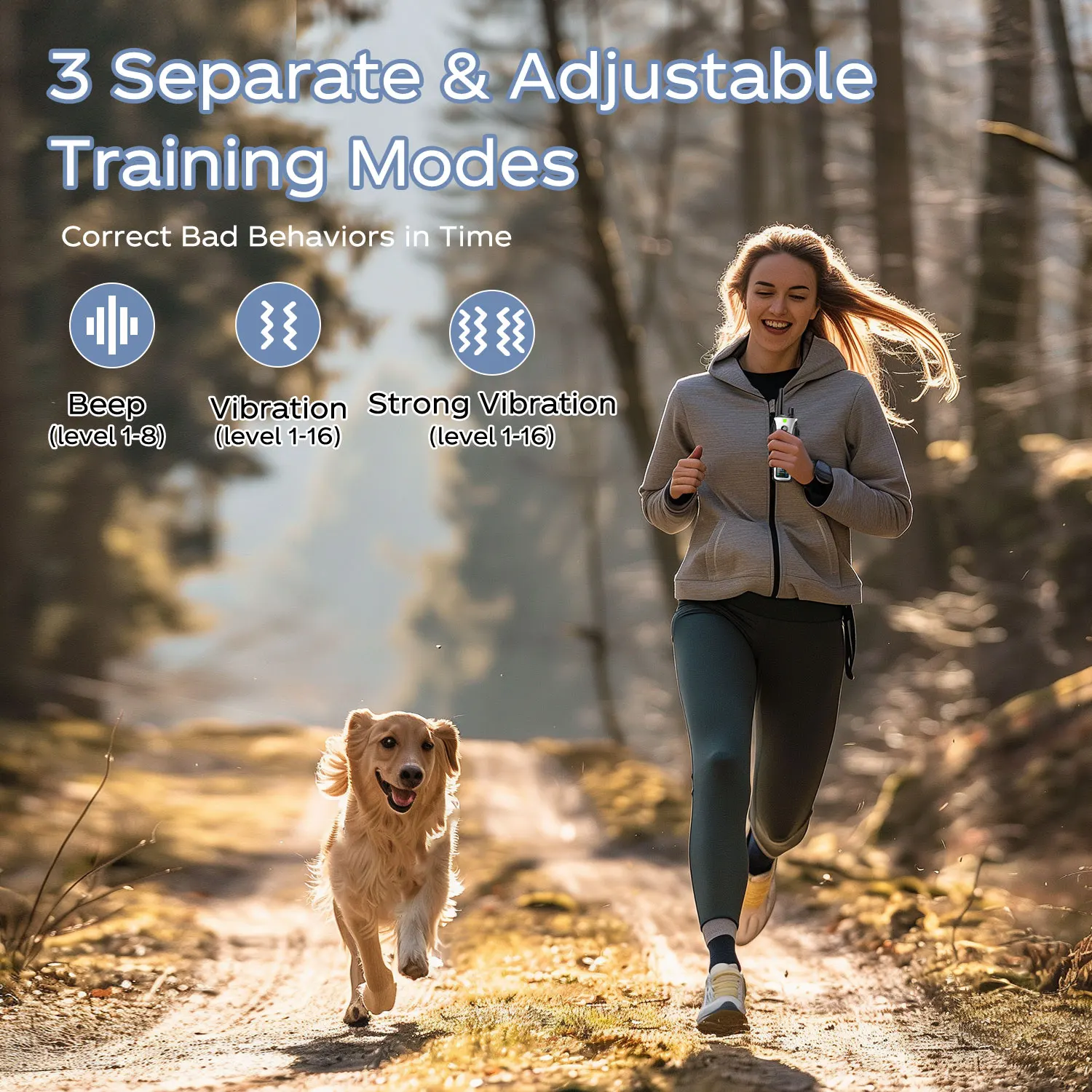 Best 4000 FT Dog Training Collar with 3 Modes Beep Vibration Strong Vibration 2 Modes Flash Light Made of Durable Plastic