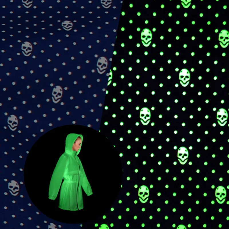 Светящаяся в темноте светящаяся 100% полиэфирная ткань с индивидуальным принтом флуоресцентная яркая Ночная для одежды