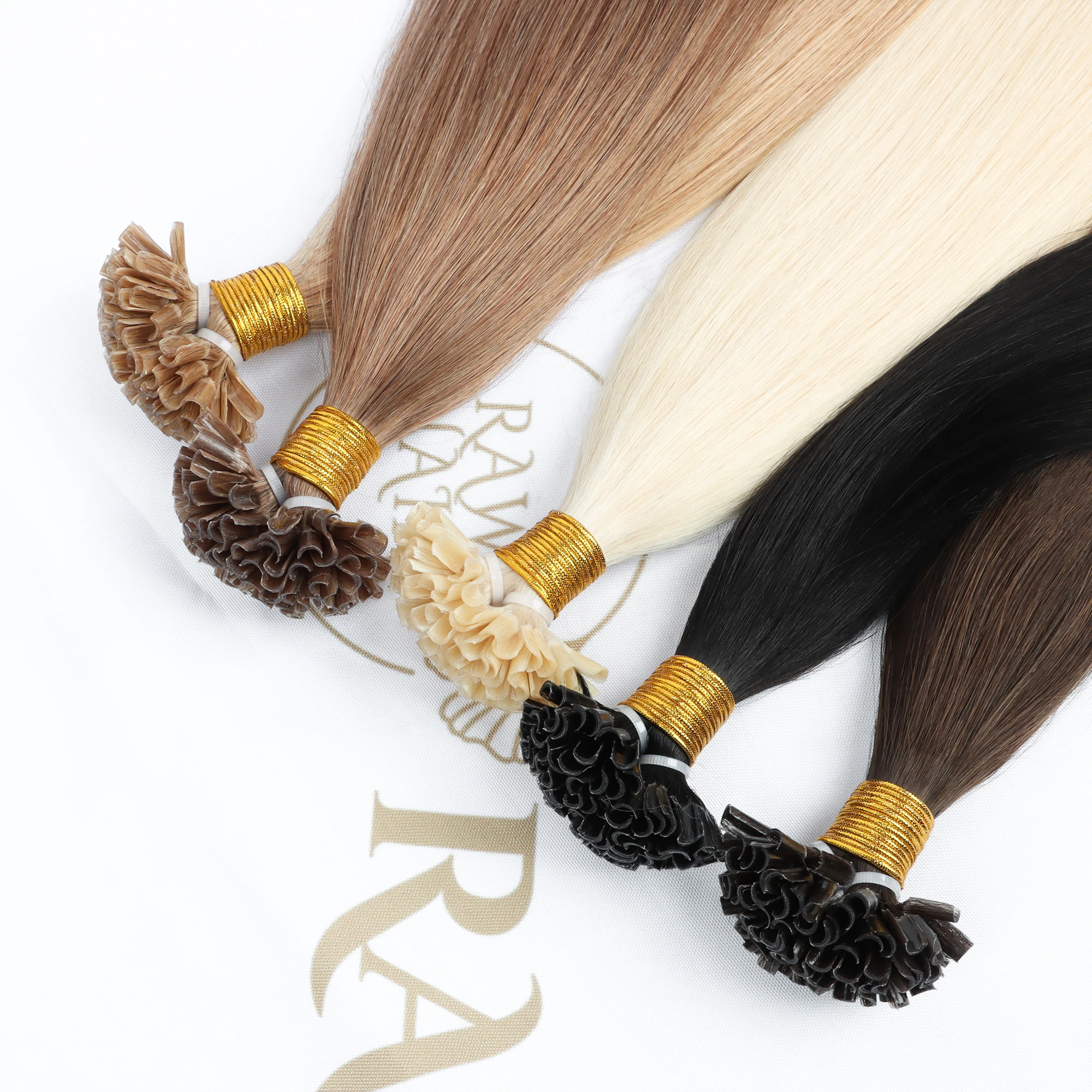 Wholesale No Tangle Keratin Hair Extension Raw Virgin Human Hair Russian Double Drawn k tip u tip hair extensions