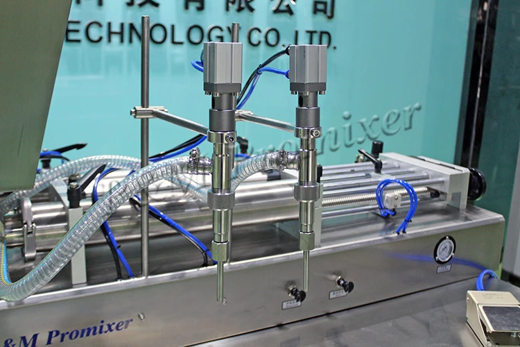 Horizontal 2 heads semi-Auto Batter Machine Cream Pot China Acetone Liquid Gun Nozzle For Liquid Filling Machinery Equipments