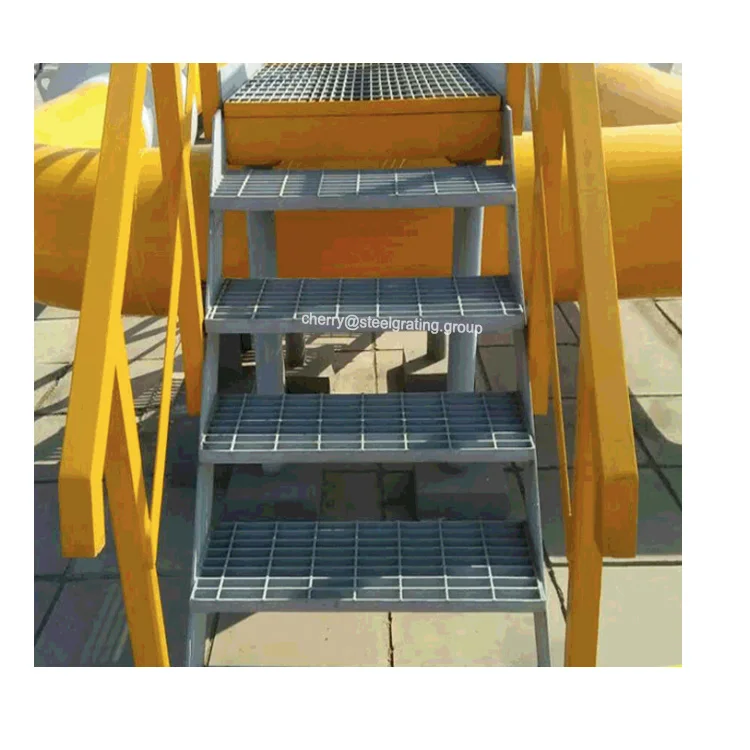 Hot seller prefabricated exterior non slip concrete Outdoor Q235 Safe Grating Tread Galvanized Metal Steel Steps Stairs Weight