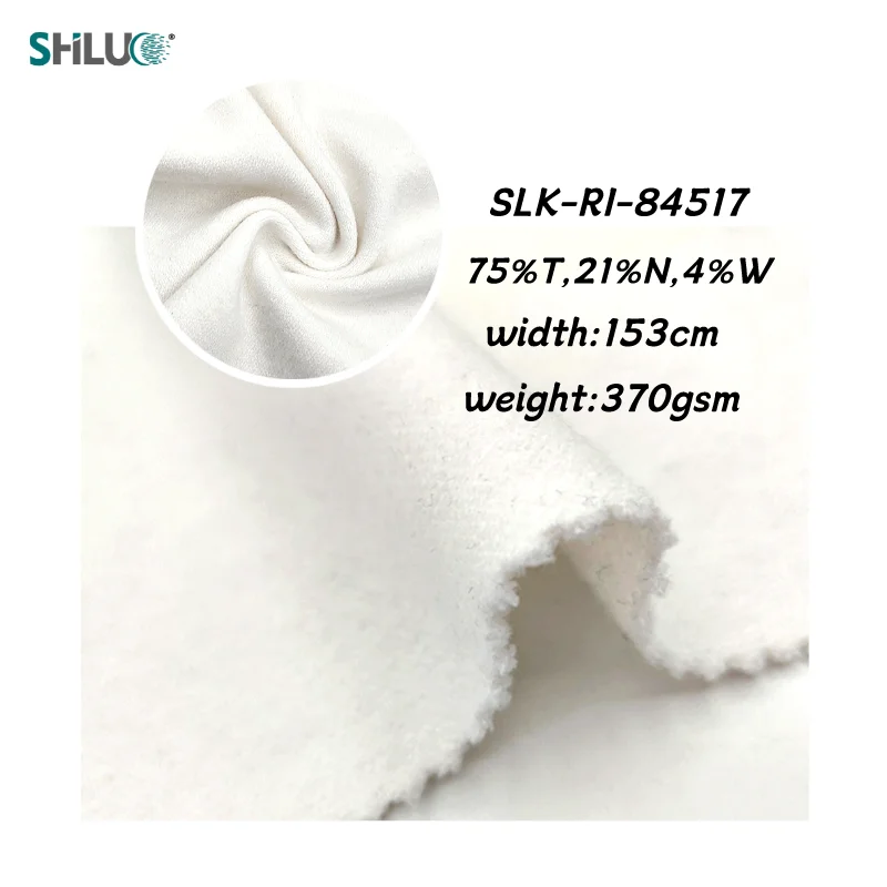 Wholesale Factory 370gsm polyester nylon wool  Stretch Knit Wear Fabric