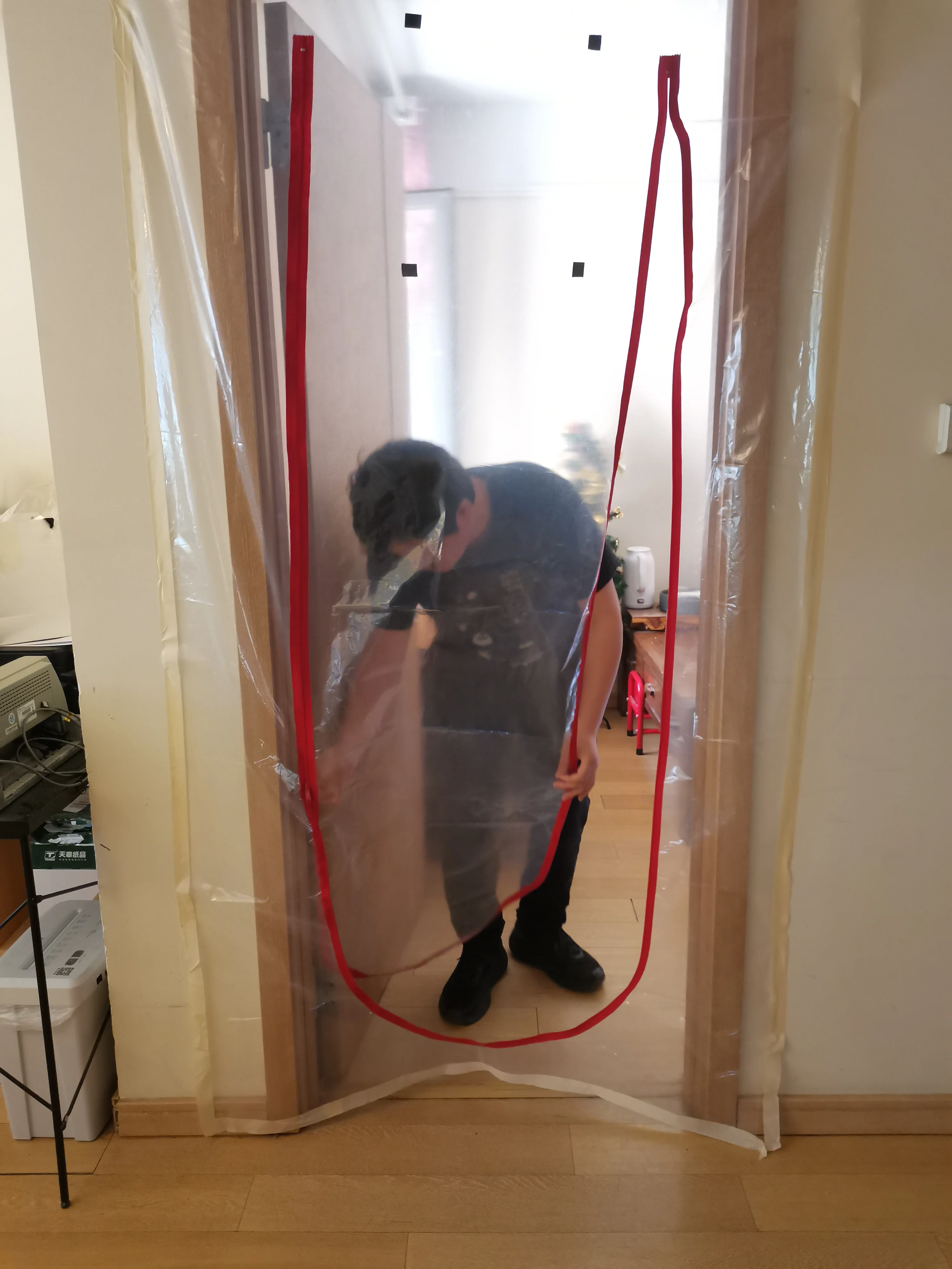 China Factory Virgin Ldpe Dust Proof Plastic Film Sewing Zipper Door