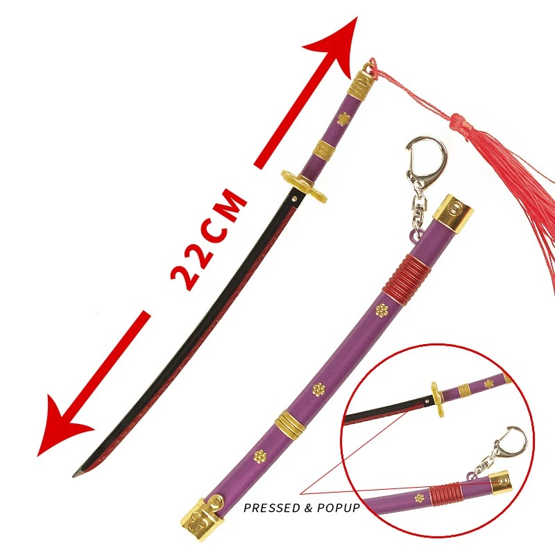 Free Design Custom Logo Metal Samurai Sword One Pieces Anime Metal Sword Toy Model Zinc Alloy Toy Sword for Children
