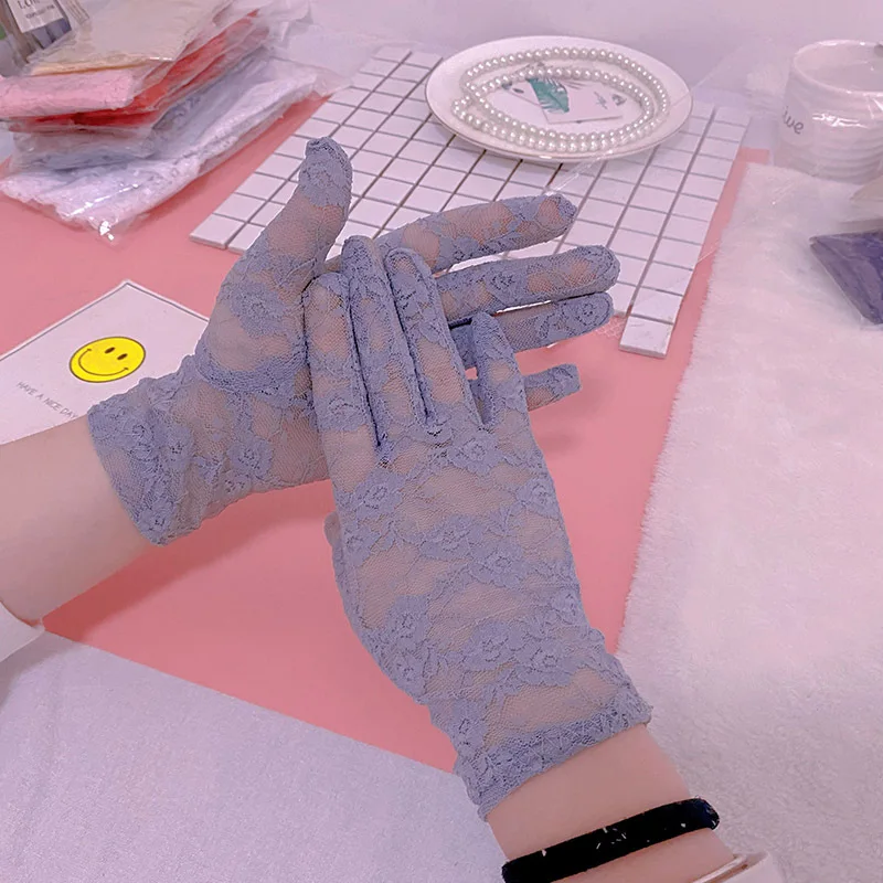 Lace Gloves Party Black White Lace Sexy Summer Driver  Sexy Driver Gloves sun protection