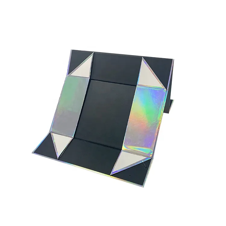 Заказной логотип печать картон Магнитная Складная бумага одежда Подарочная коробка для косметики плоская голографическая упаковка коробки