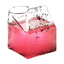 Japanese Square Milk Glass Milk Box Shape Cup Personality Milk Cup ,Juice and Cocktail Glass