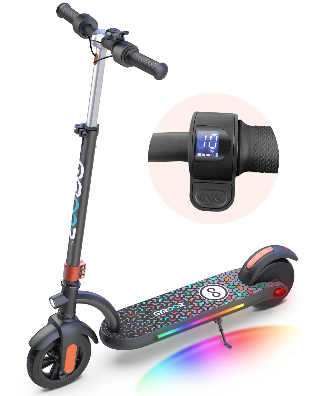 GYROOR wholesale e scooter 120w 6.5' electric scooter with led screen for kids children