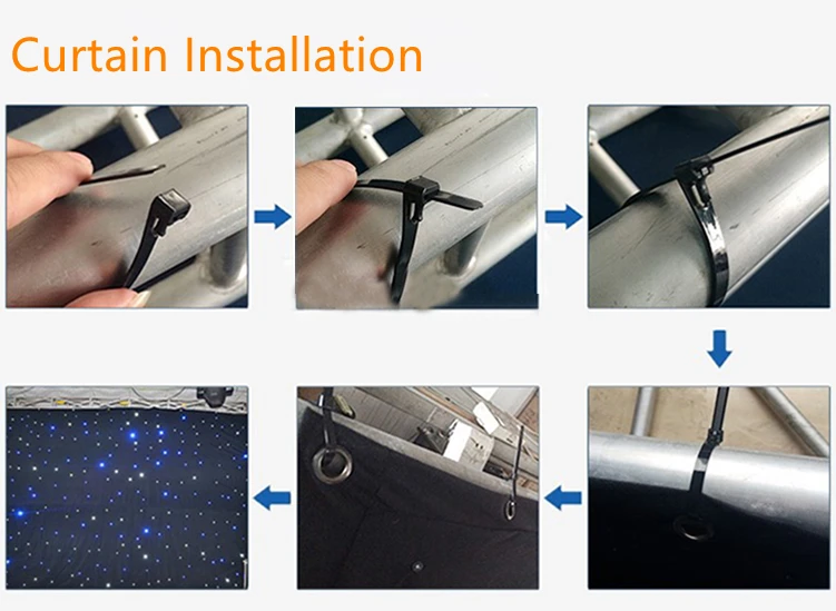 3*6M LED Star Curtain Twinkling Blue White Light Backdrop for Wedding Events Backdrop