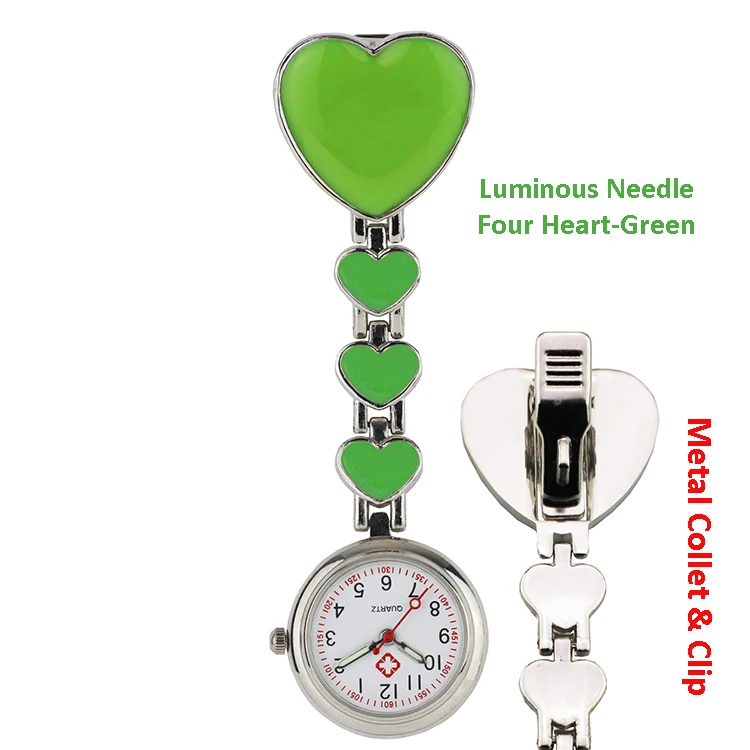 Wholesale Mix colors Heart Nurse Fob Watch Brooches Quartz Nurse Watch