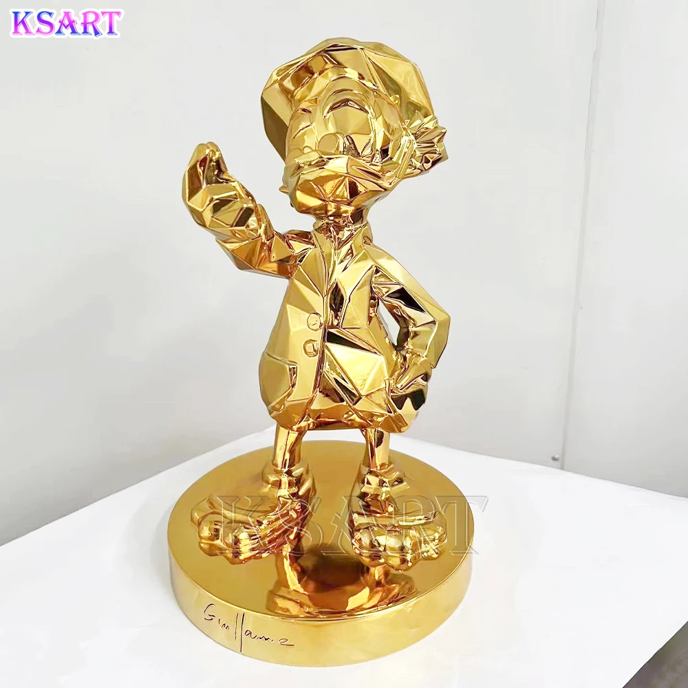 Modern design Pop Art Gloss chrome-plate The Miser statue Custom gold silver green art epoxy resin sculpture