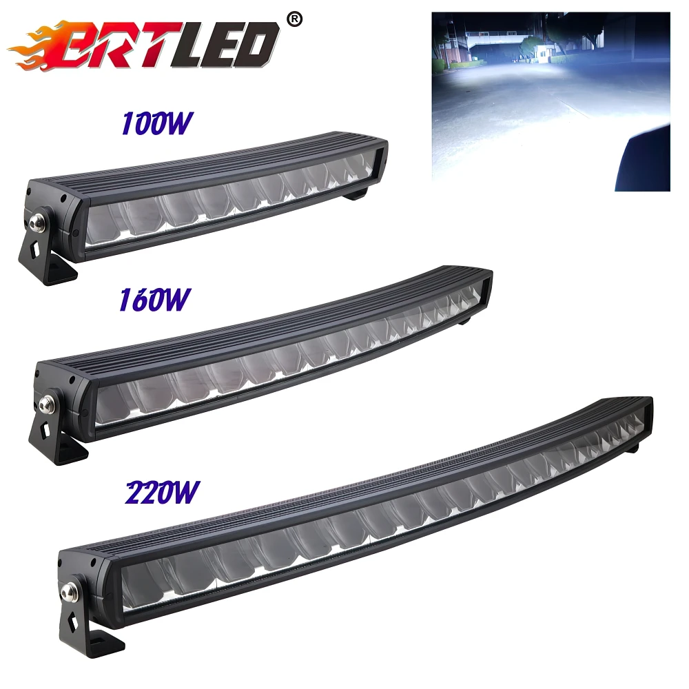 R112 auxiliary 12v 24v waterproof bright LED curved light bar with vertical parking light 100w off road led light bars