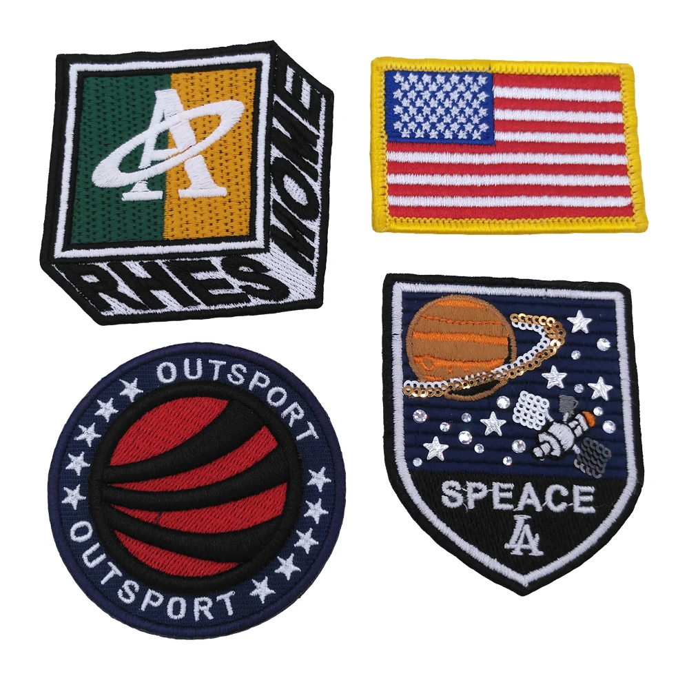 Custom sew on 3D design patches high quality iron on chenille embroidery emblem patches for clothing